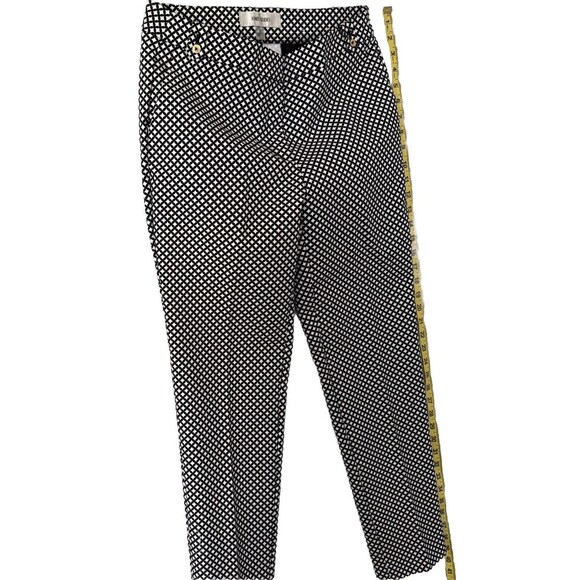 Women's Geometric Print Office Pants Stretch Black White Pockets Formal Size 6 - Picture 3 of 16